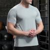 Herren Eisseide Sport T-Shirt Dry Fit Atmungsaktiv Dünn Rundhals Shirts Tops Fitness Laufen Kurzarm Elastizität Trainingsanzug