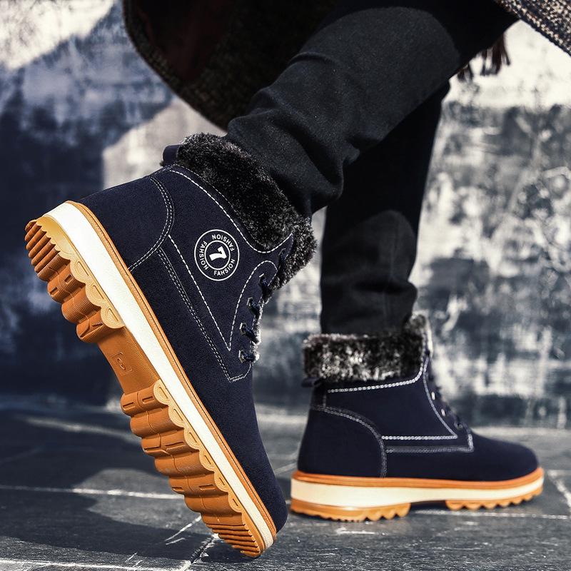 Winter Mens Boots Men Casual Fahsion Snow Men Ankle Boots Men Leather Boots For Men Shoes With Fur Keep Warm ghn8
