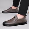 [0% Vollleder] Herren Business Fußüberzieher rutschfest atmungsaktiv Weichleder Weichsohlenschuhe