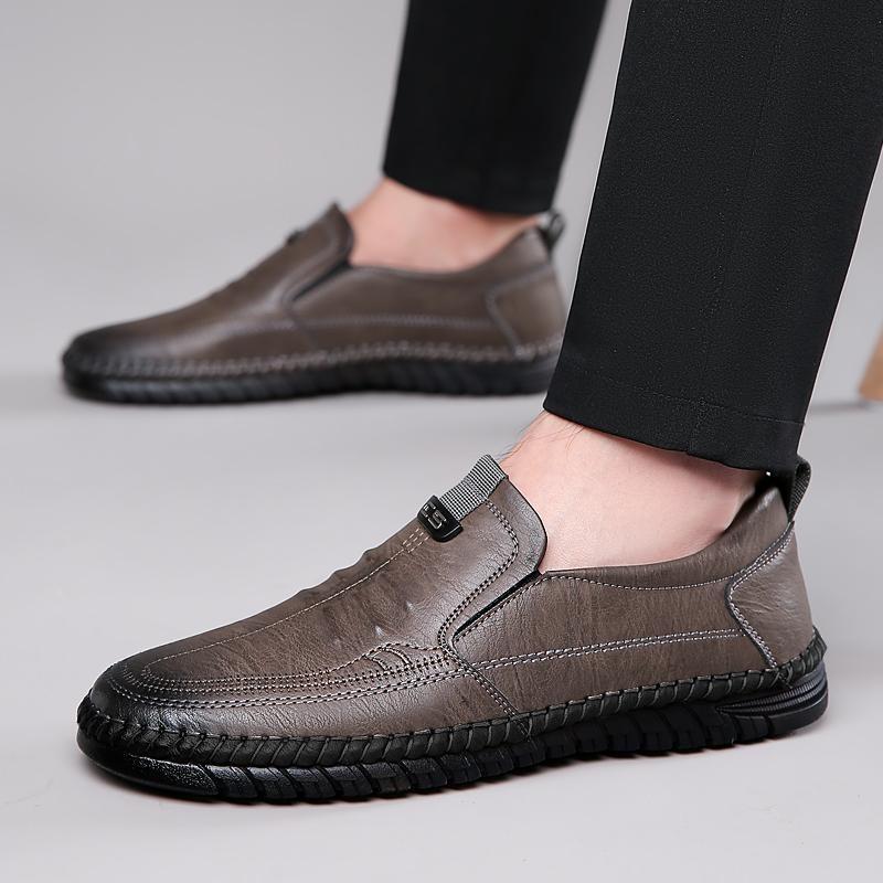 [0% all leather] Men's business foot cover non-slip breathable soft leather soft-soled shoes