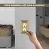 Metal Wall Plate for Electrical Outlets, Decorative Antique Brass Switch Plates Outlet Cover, Light Switch Cover Plate, 1-Gang Wall Plates (Duplex