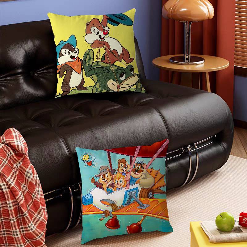 NIEDLICHES Chip und Chap Kissenbezug Abnehmbarer Waschbarer Kissenbezug – Ganzjahresweiches Leinen