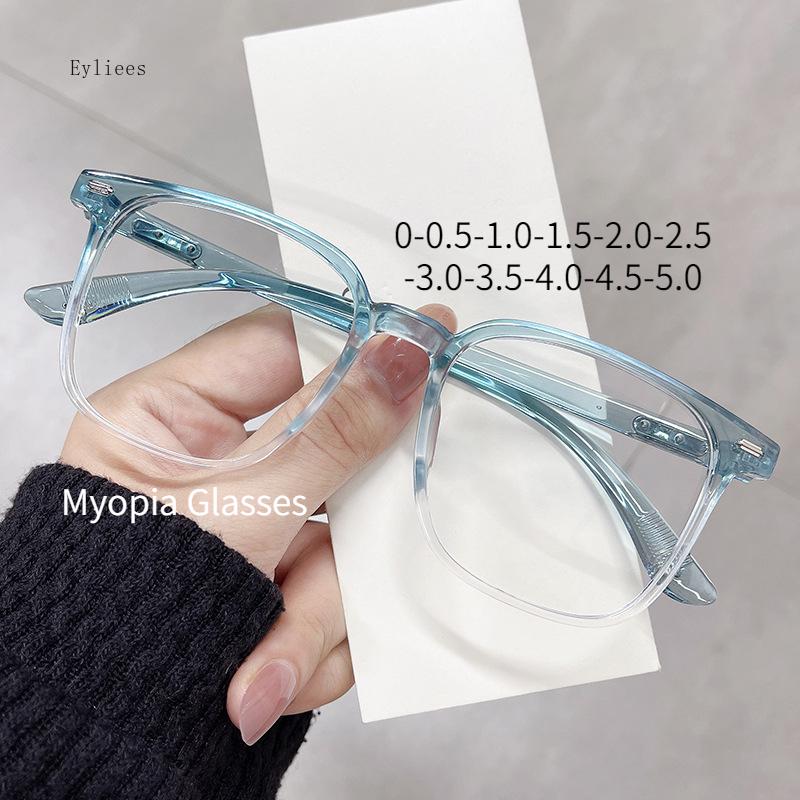 4 New Retro Anti-Blue Light Glasses Girl Square Frame Plain Glasses Blue Light Bezel Transparent Eyewear Glasses For Women