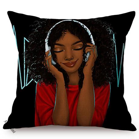 Africa Fashion Black Girl Pop Art Posters Style Decorative Cushion Cover Funky Sexy Woman Life Portrait Sofa Throw Pillow Case