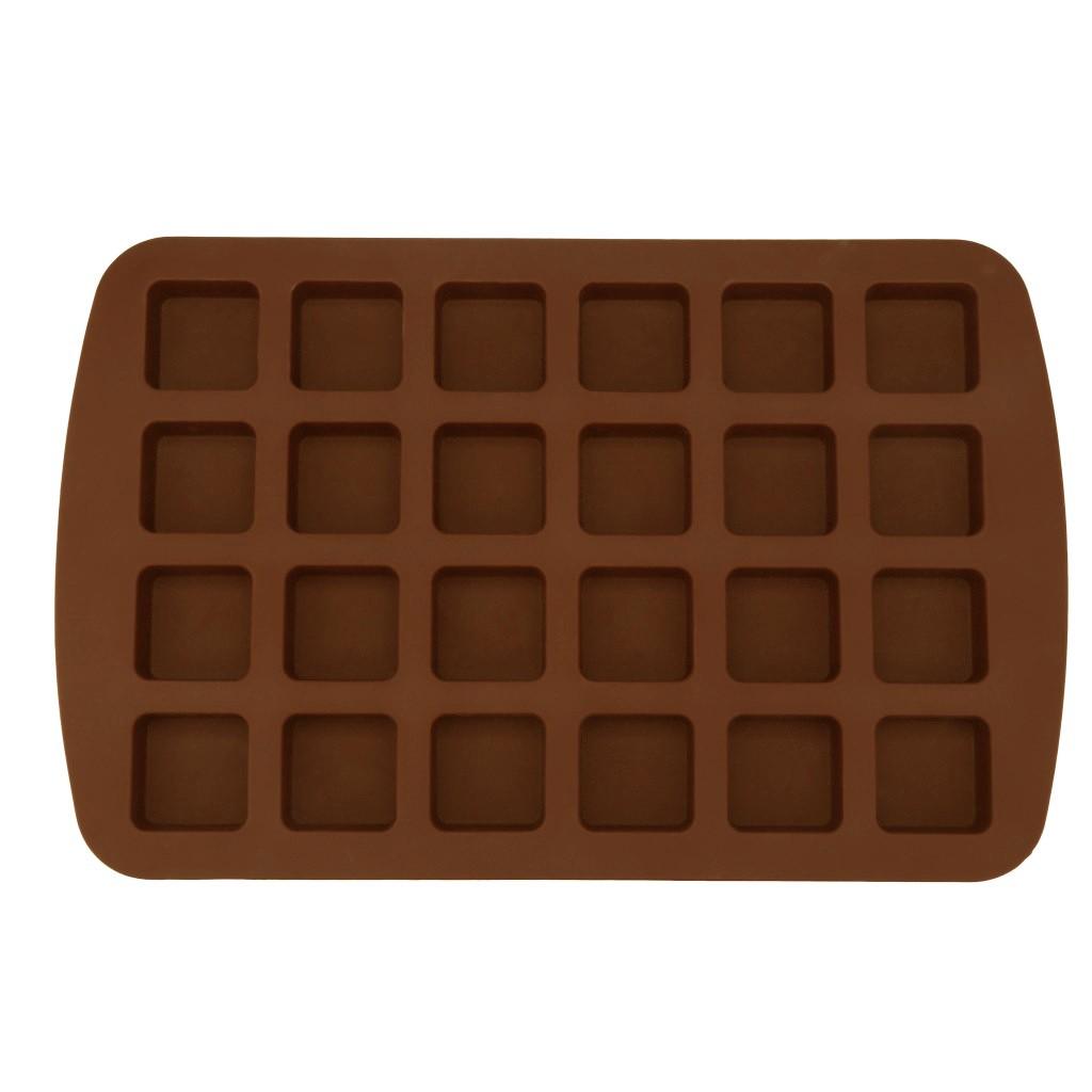 Cake Make 24-Cavity Silicone Squares Baking  Chocolate  Bakeware