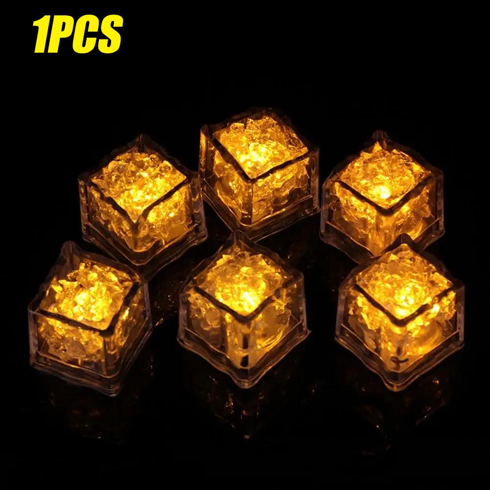 

Водонепроницаемый светодиодный кубик льда, многоцветный, мигающий, светящийся в темноте, для бара, клуба, вечеринки, украшения вина