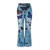 2023 Plus Size European & American Butterfly Faux Denim Micro-flare Pants