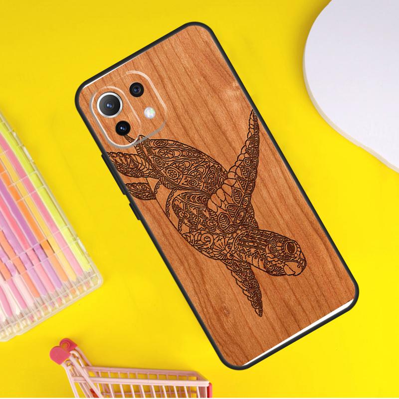 Turtle Wood Pattern Cover For Xiaomi 14T Pro 11T 12T 13T 13 14 Ultra POCO X7 Pro X3 X5 F3 F5 F6 M6 X6 Pro Case