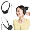 Black Cellular Wired Headset 3.5MM Wired Headworn Earphones Headworn Wired Headset  Computer