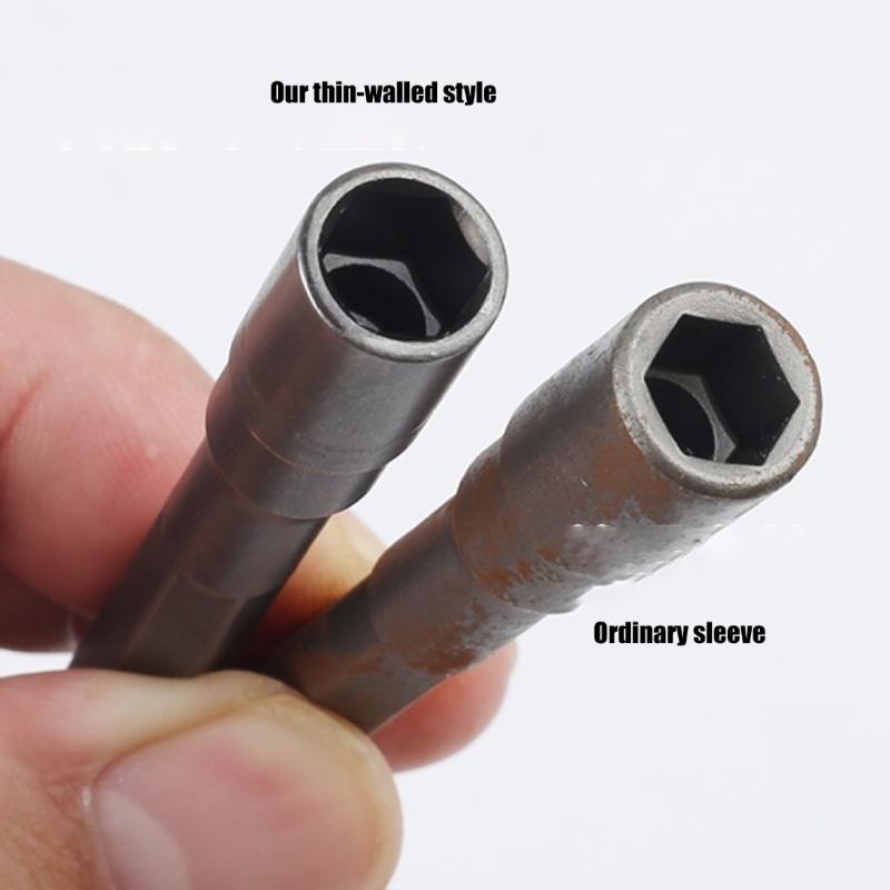 Compactly 8mm Hexagonal Impact Socket Wrench Adapter For Motorcycle Maintenance Corrosion Resistant Alloy Steel Material