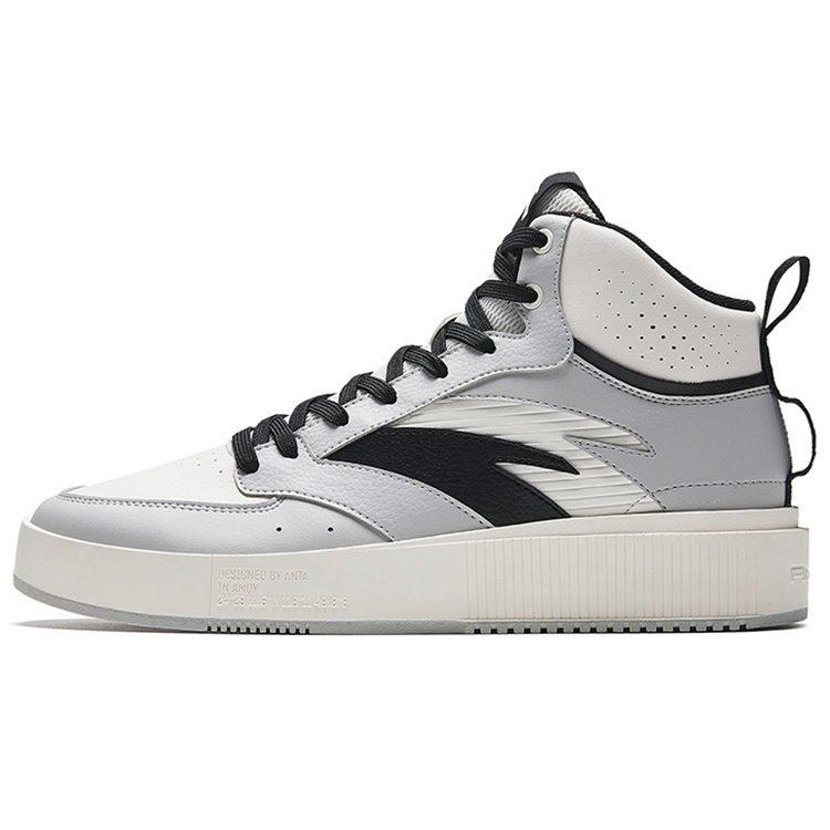 Anta Milk Cap 2 High Top Slip Resistant, Abrasion Resistant, Lightweight Skateboard Shoes Men's Gray Black 912338008-3
