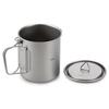 Ultraleichter 750ml Titan Topf Tragbarer Titan Wasserbecher Tasse mit Deckel und Klappgriff Outdoor Camping Kochen