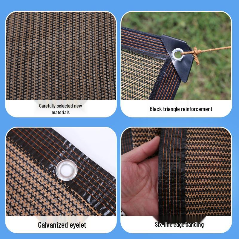 Coffee Shaded Sun Protection Privacy Net for Balconies and Courtyards