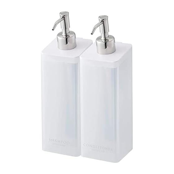 Yamazaki Jitsugyo Magnetic Two-Way Dispenser MIST [Set of 2] Magnetic Refill Bottle Shampoo Conditioner Clear 4485 4486