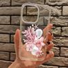 Pink Ocean Orchid Pattern Clear Phone Case for IPhone 17 Air 11 12 13 14 15 16 Pro Max 14 15 Plus XS X XR Shockproof Soft Cover