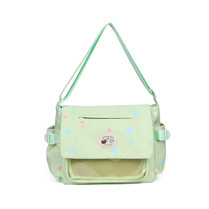 

Pain bag baby bag flip multi-color nylon Japanese shoulder messenger bag women s bag student bag bar doll card зелёный