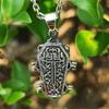 Skull Crucifix Coffin Necklace Unique Gothic Charm With Mysterious Detailing For Edgy Style And Costume Accessories