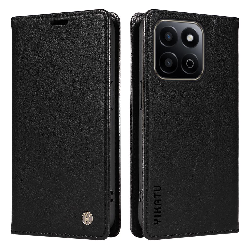 YIKATU YK-006 For Honor Play 60 Plus 5G/Play 9T/X7c 4G/200 Smart 5G Case Magnetic Closure Leather Phone Cover Litchi Texture