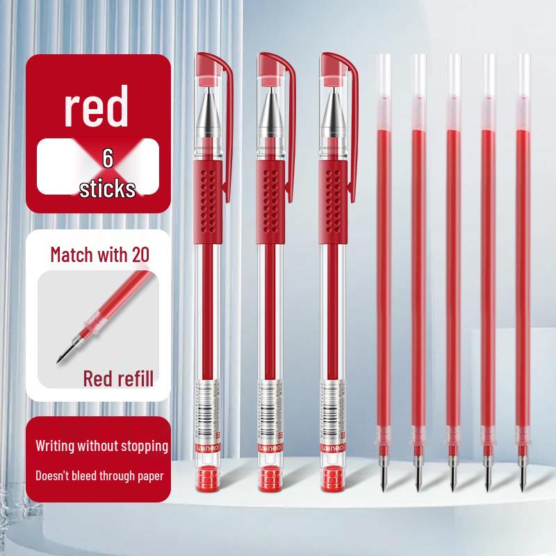 Deli Neutral Large Capacity 0.5mm Black & Red Ballpoint Pen for Students