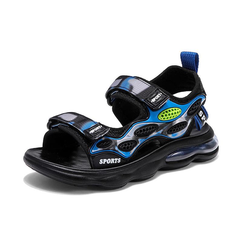2025 summer boys sports sandals non-slip soft sole medium and large children breathable Velcro beach shoes 32