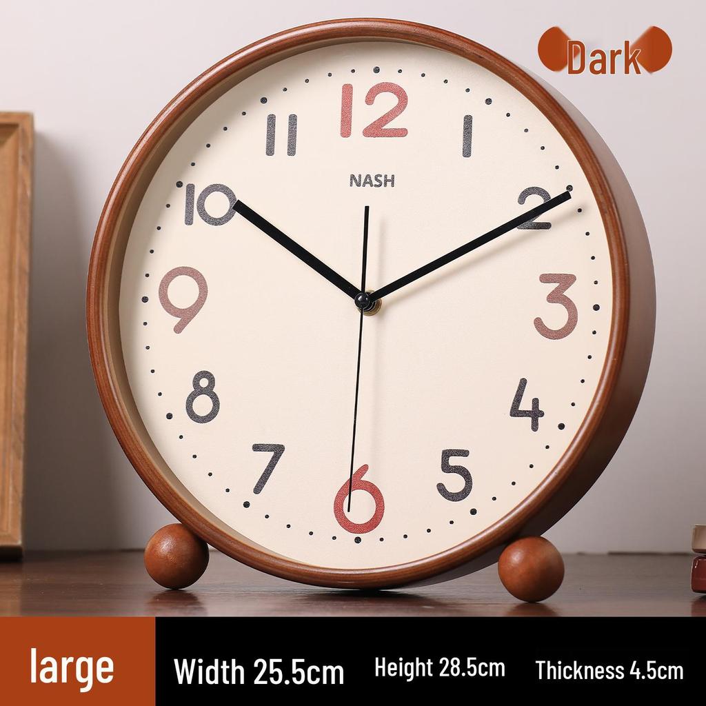 2026 Simple Retro Solid Wood Mantel Clock - High-End Tabletop Ornament for Living Room