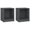 Maison Exclusive - Tables de chevet 2 pcs Gris 35,5x33,5x41,5cm Bois de pin massif