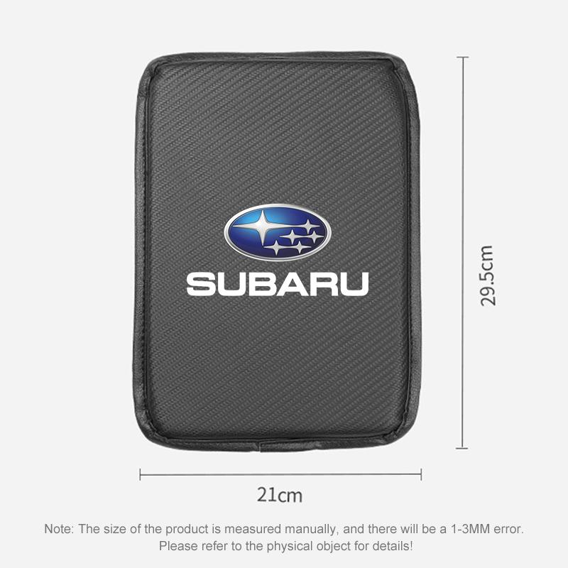 Carbon Fiber Leather Car Console Box Pad Car Armrest Cushion Cover For Subaru LEGACY Forester Outback Rally WRX WRC XV Impreza