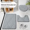 Non-slip Cotton Velvet Jacquard Door Mat Set for Bathroom Water Absorption