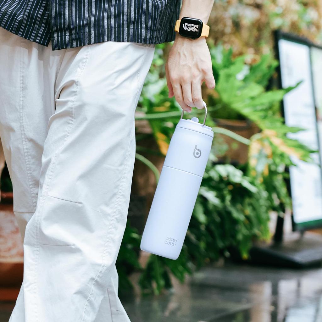 BOTTLE BOTTLE Water 1 Liter Large Capacity with Direct Vacuum Suitable for Children and with 1L Stainless Steel Suitable for Girls and Light Blue