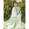 Chinese Original Hanfu Daily Suit Of Wei And Jin Dynasty Style Embroidered Cross-neck Waist-length One-piece Skirt Daily Suit Of Wei And Jin Dynasty