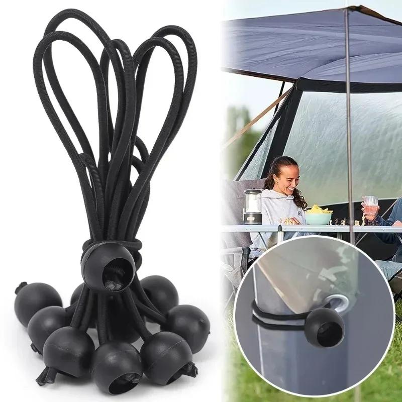 Corde Élastique d'Extérieur Cords Bungee Portables Fixation de Tente Bâche Auvent Canopée Robuste Sangle d'Arrimage pour Abri Cargo