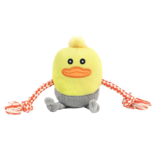

Мягкая игрушка-животное для собак с хлопковой веревкой, устойчивая к укусам, плюшевая свинка, утка, медведь, игрушка для щенка, которая развеет скуку, пищащая игрушка для прорезывания зубов. жёлтый