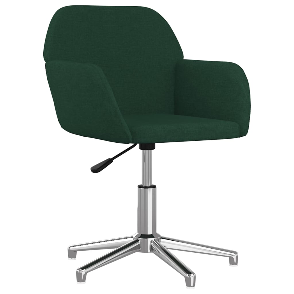 Office Chair Swivel Dark Green Fabric
