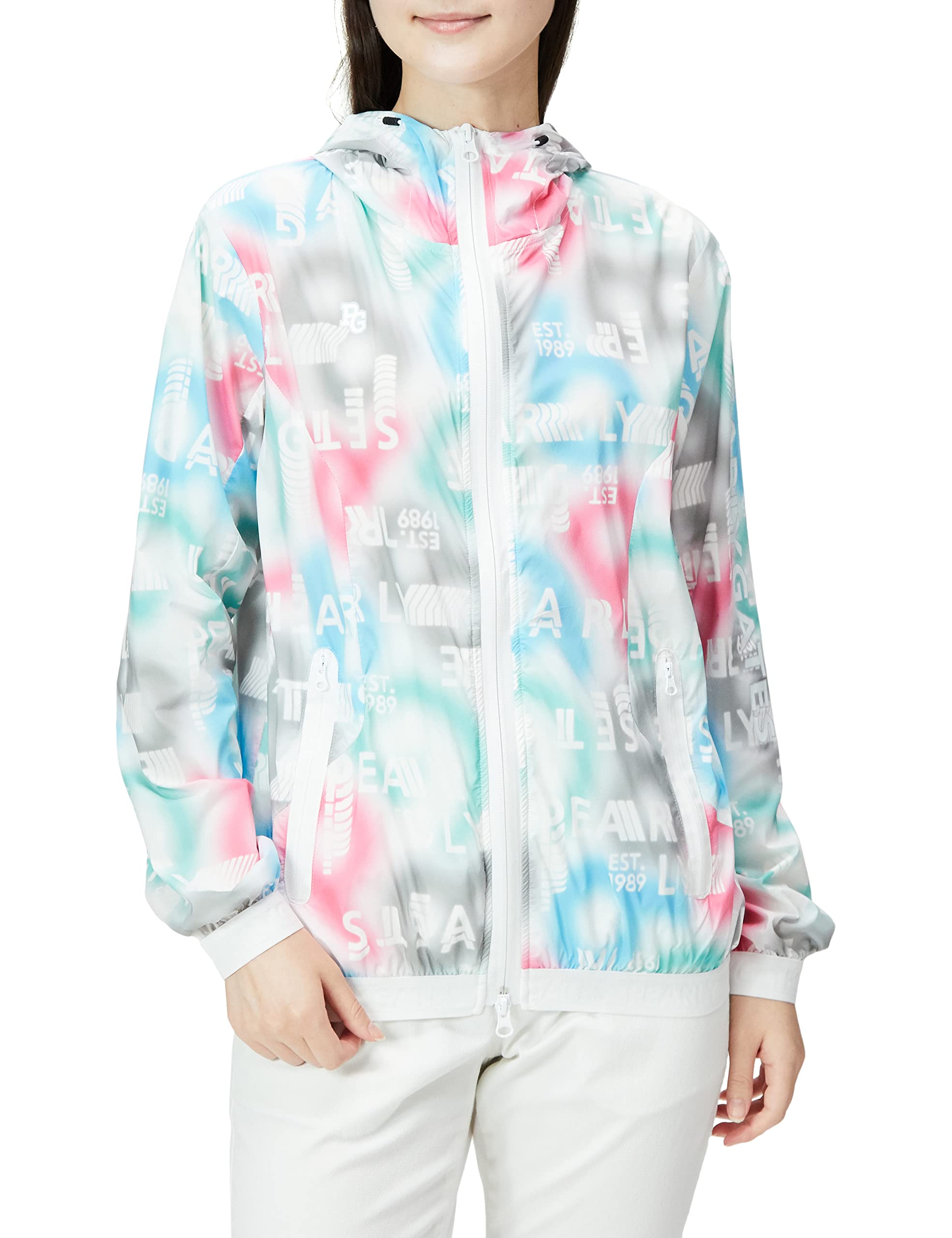 

zip blouson QUANTUM Golf верхняя одежда 1 [Pearly Gates] Женская водоотталкивающая (градиентный рисунок/PERTEX AIR водонепроницаемый) / / 055-2220904 030_Цветной [М]