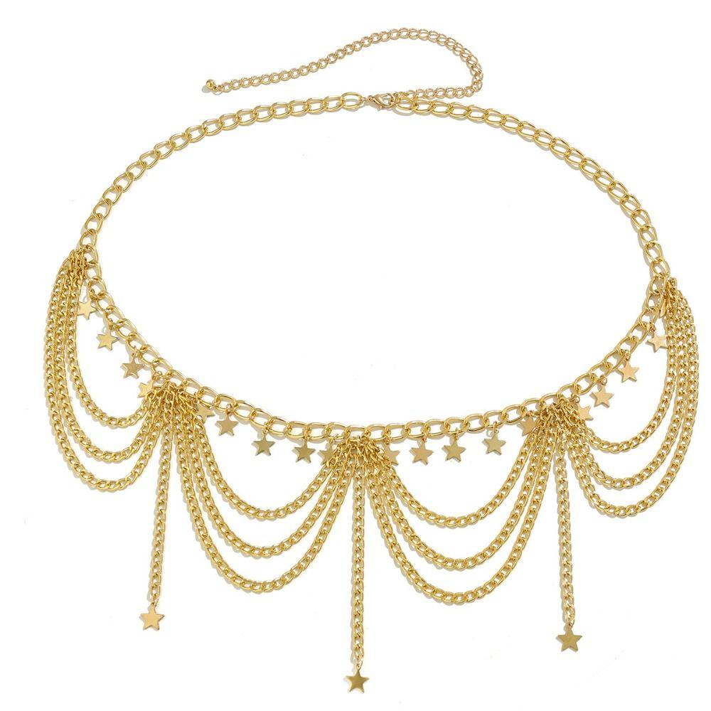 

Gold Pearl Tassel Waist Chain Body Jewelry Metal Body Chain Fashion Women