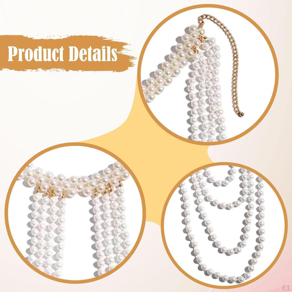 Shoulder Chain Necklace Body Jewelry for Dress up Carnivals Stage Performance