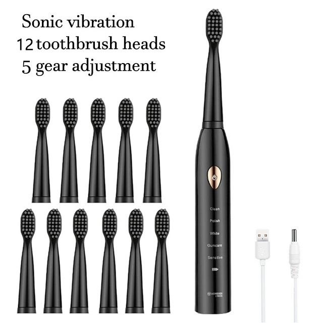 Electric Toothbrush For Rechargeable Tooth Brushes Washable Electronic Whitening Teeth Brush Timer Brush Whit Replace Clean Head