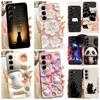 Phone Case For Infinix Hot 60 Pro 60i Black Cat Cartoon Dragon Animals Pattern Bumper For Hot 60 Pro+ Soft Liquid Silicone Cover