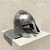Medieval Helmet With Chainmail Steel Viking Nasal Norman Armor Helmet LARP Reenactment Crusader Gift