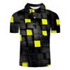 Trendy Short-sleeve Polo Shirt with Stylish Geometric Pattern, Perfect for Casual Daily Wear.