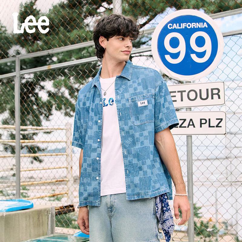 Lee Men s Dark Blue Short-Sleeve Denim Shirt L