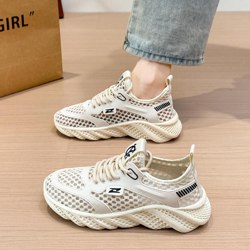 Mesh Sneakers Hollow Breathable Thick-soled Big Mesh Shoes