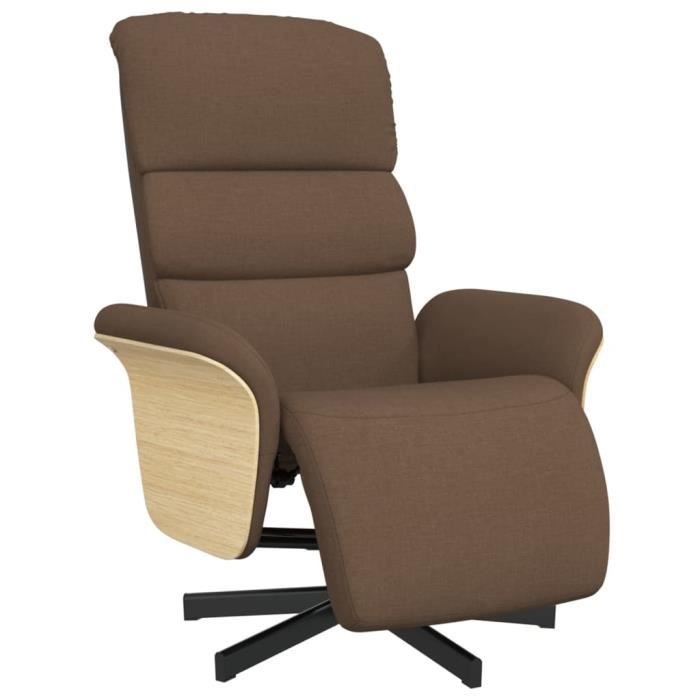 VidaXL Fauteuil inclinable avec repose-pieds marron tissu 356604
