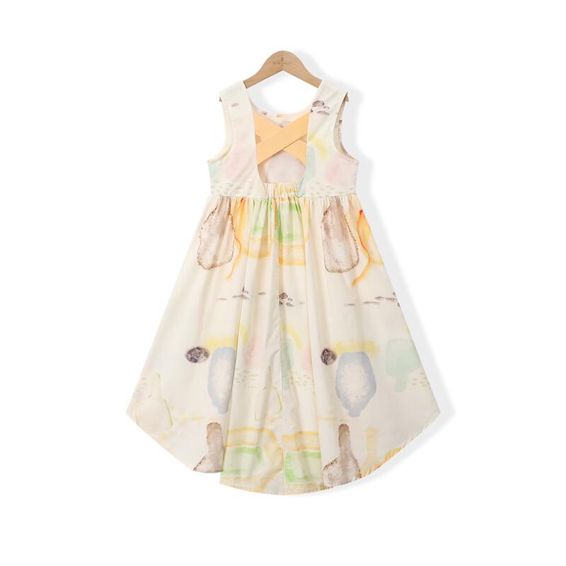 Mengtejiao Girls' Floral Sleeveless Summer Dress