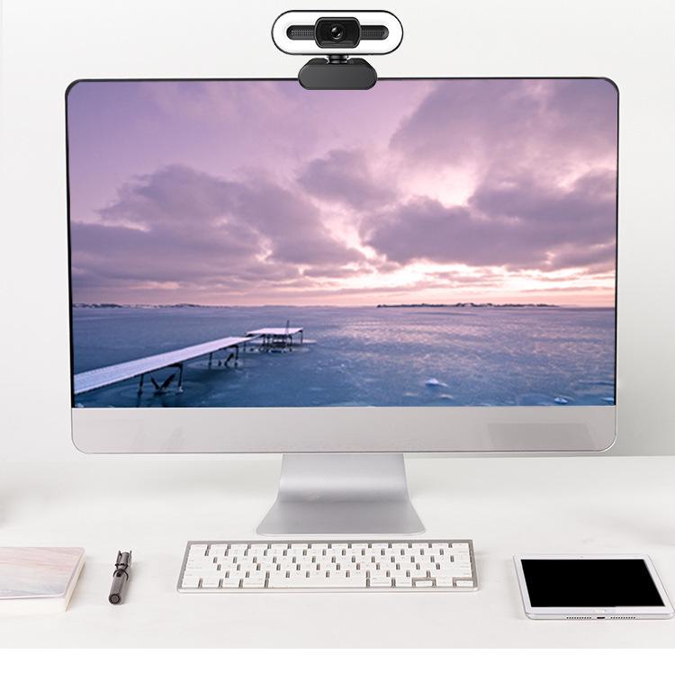 LED Fill Light USB Webcam for Online Classes and Live Streaming