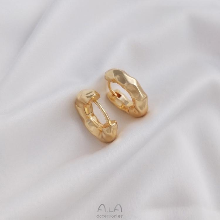 14K Gold Plated Irregular Round Ear Cuffs - Luxury and Elegant Fashion Earrings