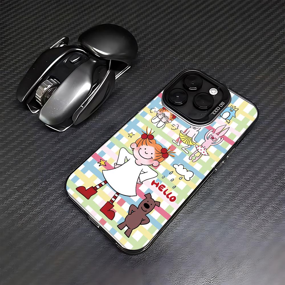 Cute cartoon braided girl Phone Case for Samsung Galaxy S26 S25 S24 S23 S22 S21 S20 Note20 FE Ultra Edge Plus 4G Anti Fall Matte