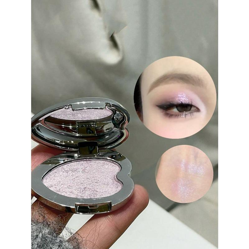 Metallic Glitter Heart Single-Color Eyeshadow Palette, Waterproof Sweat-Proof For Music Stage Performances, Halloween Parties Eye Shadow Palette