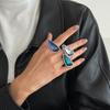Goth Crystal Rings for Women Simple Geometric Wedding Bridal Finger Rings Trendy 2026 New Year Party Jewelry Gift