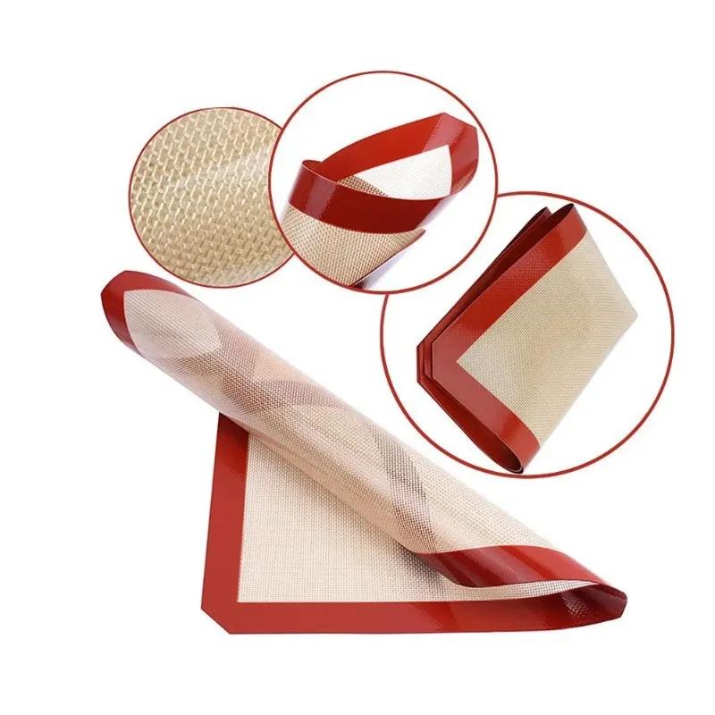 2025 Household Red Baking Tools for Bread Pizza Kitchen Silicone Baking Mat Set Non-Stick Heat for Cookie Sheets